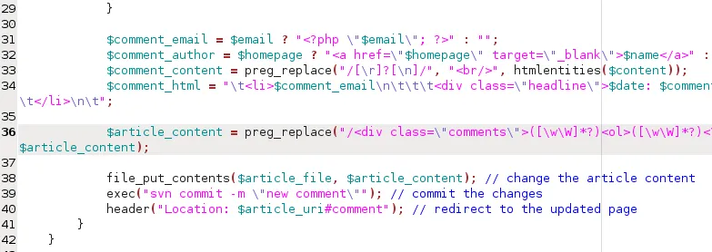 Commenting fragment