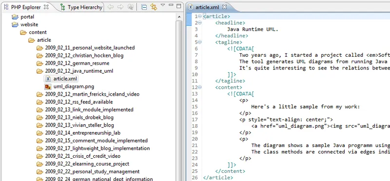Preview for Revised PHP/XML Blog Implementation