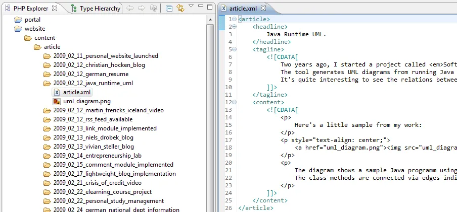 Content illustration from Revised PHP/XML Blog Implementation