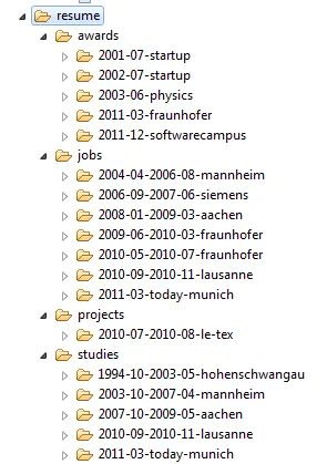 Files illustration from Managing/Publishing Your Resume with PHP and XML
