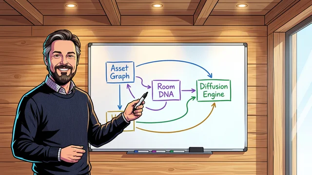 Visual Systems Engineering: Deterministische Bildgenerierung im Disney/Pixar Comic-Stil mit präziser Raum-DNA und relationalen Asset-Ankern