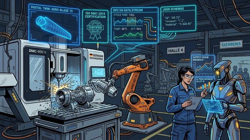 Dr. Georg Hackenberg analysiert semantische Wissensgraphen für generative Industrie-Suchmaschinen in einer modernen Fertigungsumgebung