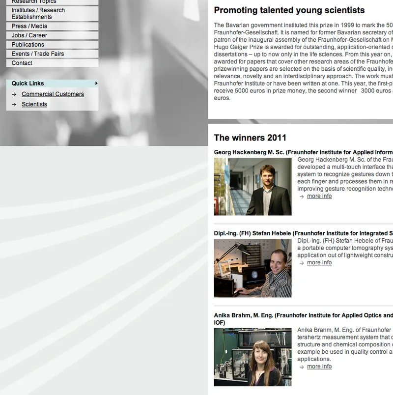 Preview for Fraunhofer Prize Award 2011