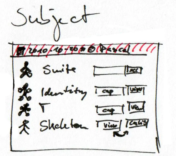 Interface subject illustration from 3D Motion Capture Documents from my PhD Studies at EPFL.