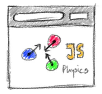 Js physics illustration from Software logo sketches with graphics tablet/pen.