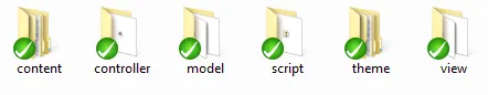 Main folders illustration from Revised PHP/XML Blog Implementation