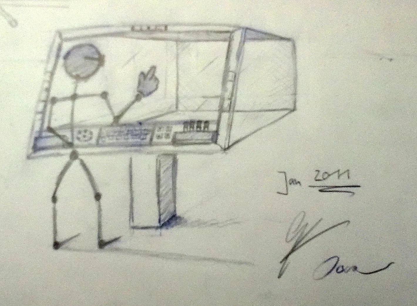 Pencil drawing illustration from 3D Multi-Touch Product Vision