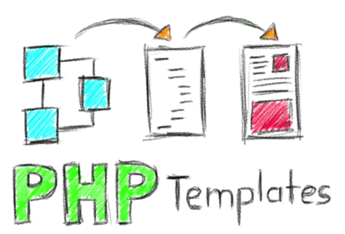 Php templates illustration from Software logo sketches with graphics tablet/pen.