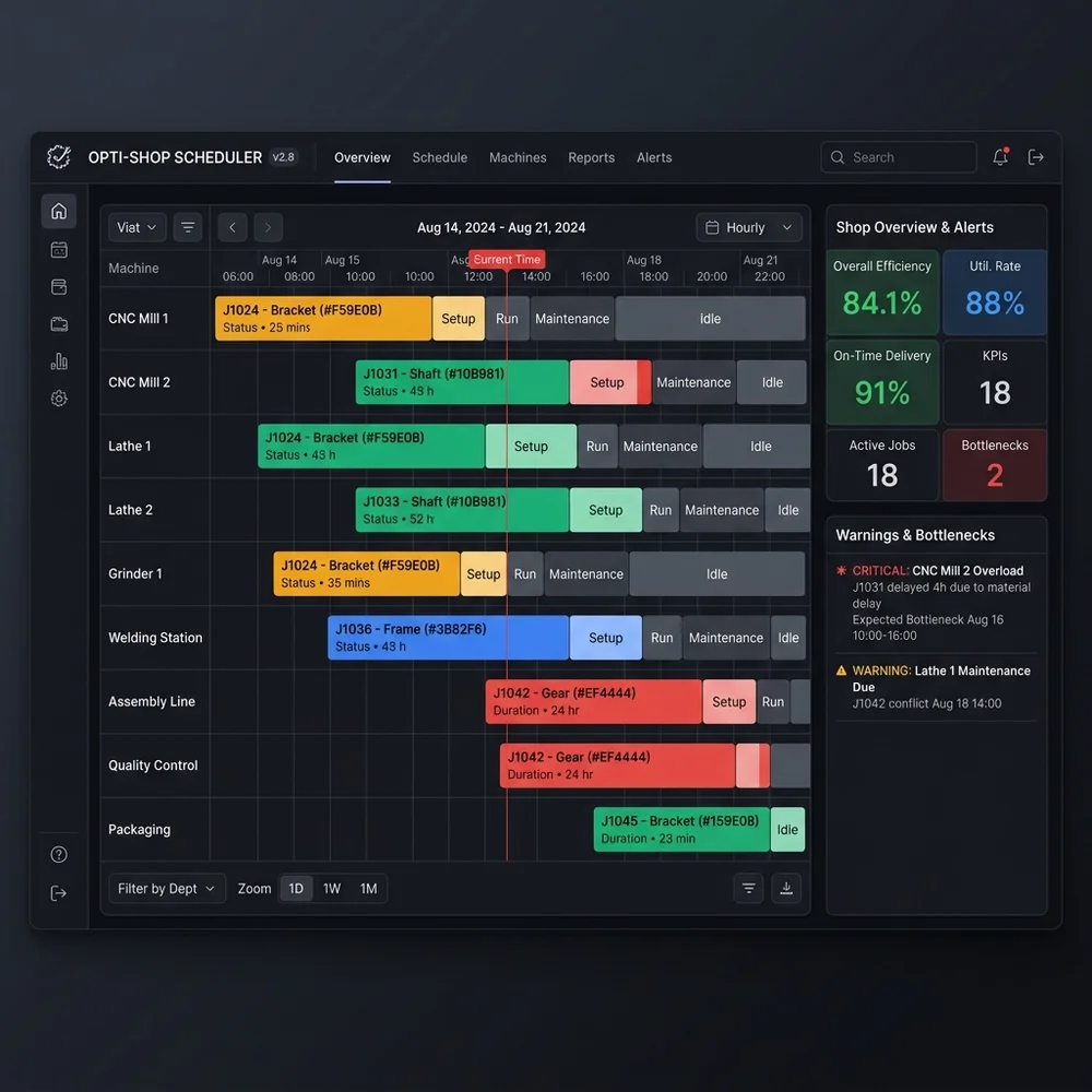 Job Shop Scheduling Dashboard