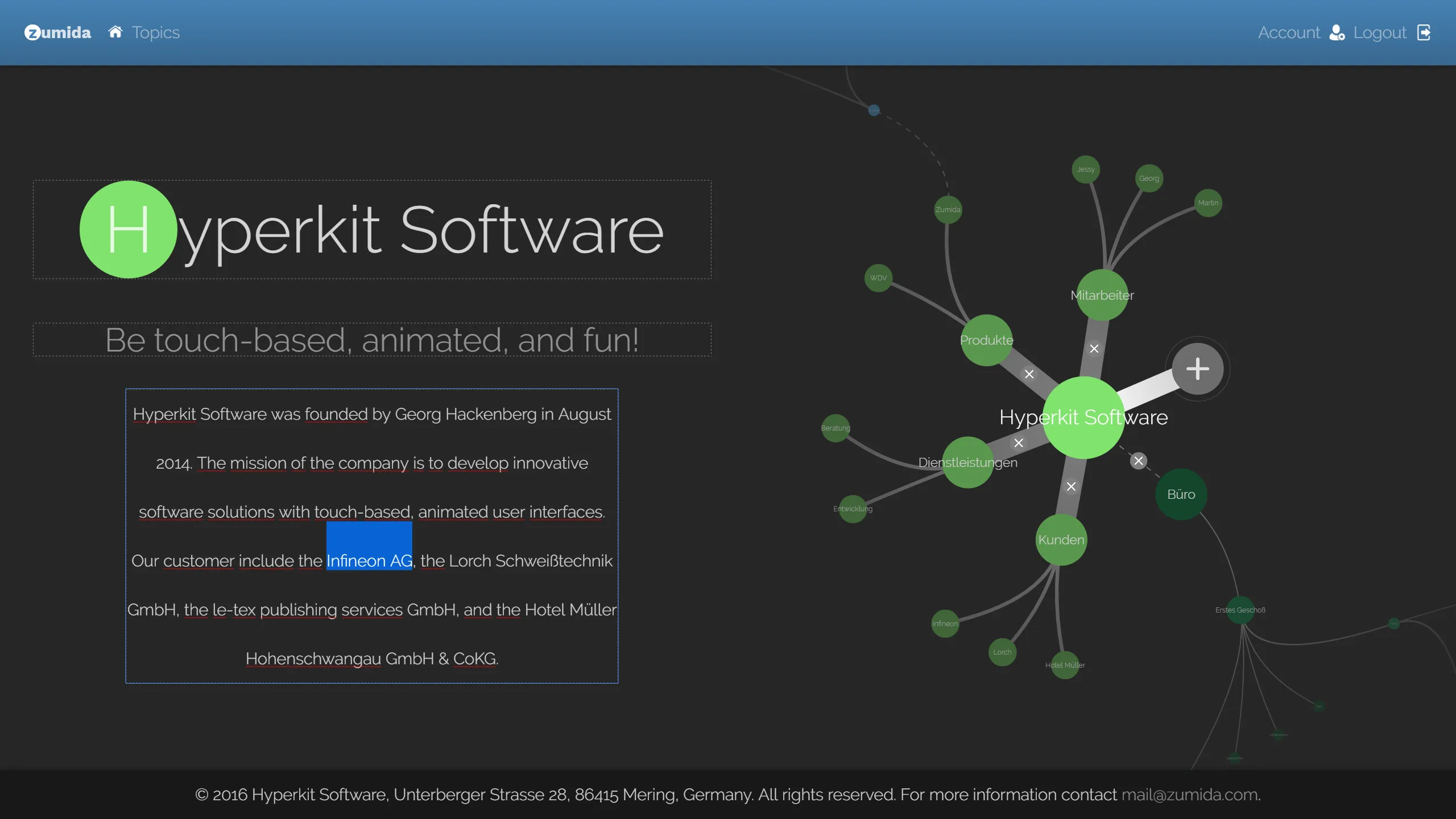 Screenshot view illustration from The new zumida user interface revealed!