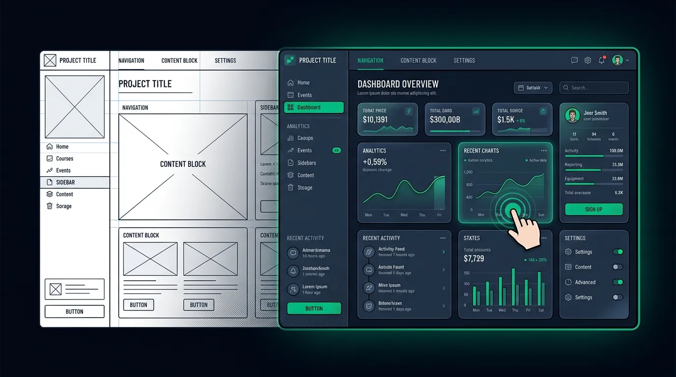 Wireframes, High-Fidelity UI Mockups & Interaction Behavior