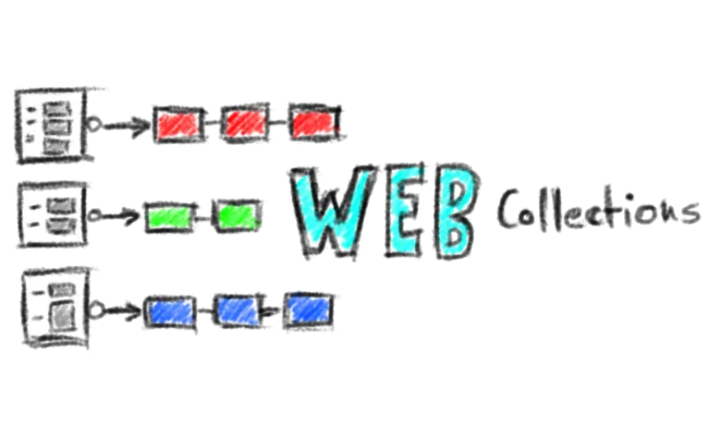 Web collections illustration from Software logo sketches with graphics tablet/pen.