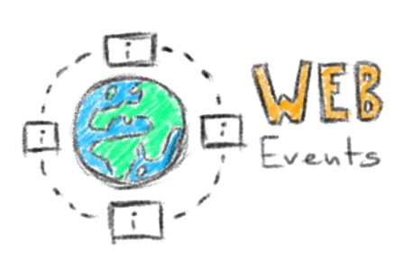 Web events illustration from Software logo sketches with graphics tablet/pen.