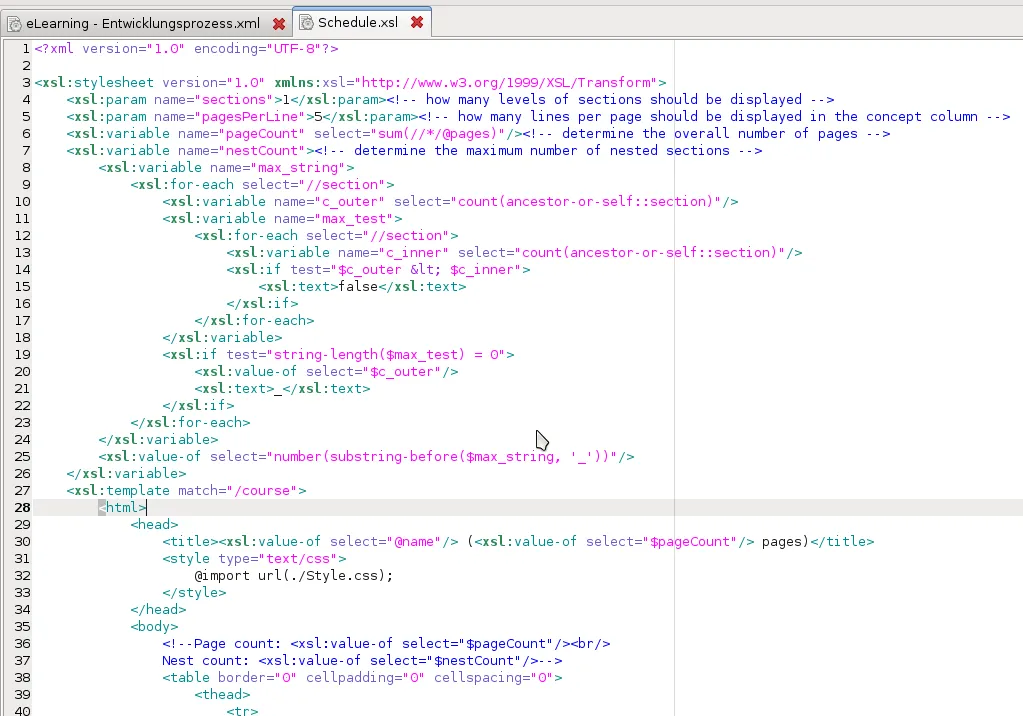 XSL excerpt