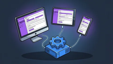 Orthogonal schematic of a cross-platform mobile client connected to an ASP.NET Core cloud backend via bidirectional REST API endpoints
