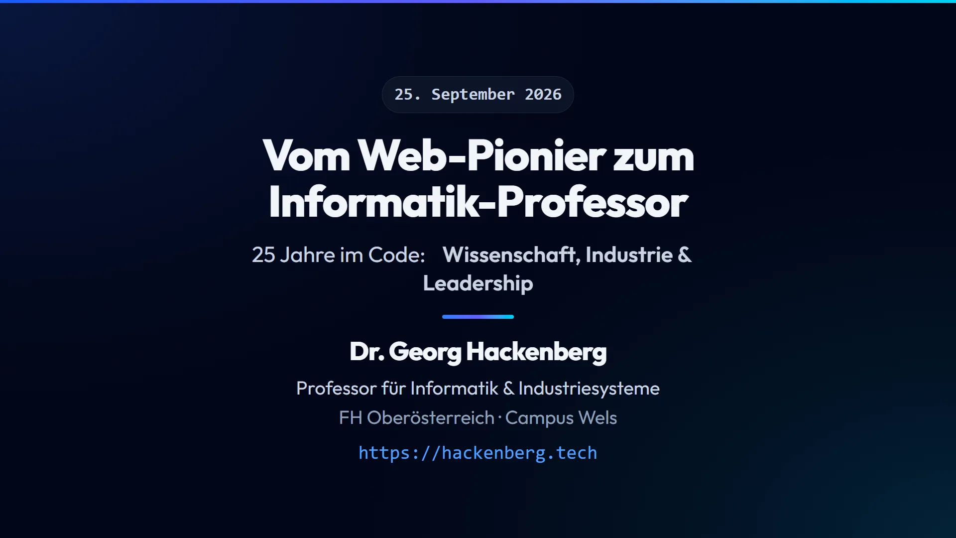 Slide 1: Vom Web-Pionier zum Informatik-Professor