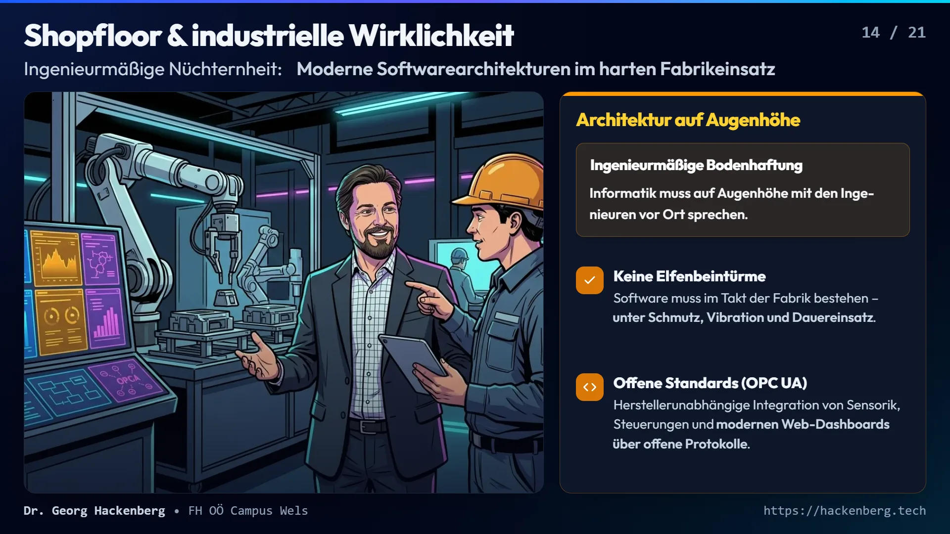 Slide 14: Shopfloor & industrielle Wirklichkeit