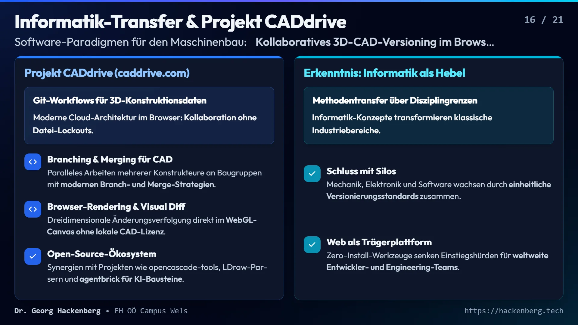 Slide 16: Informatik-Transfer & Projekt CADdrive