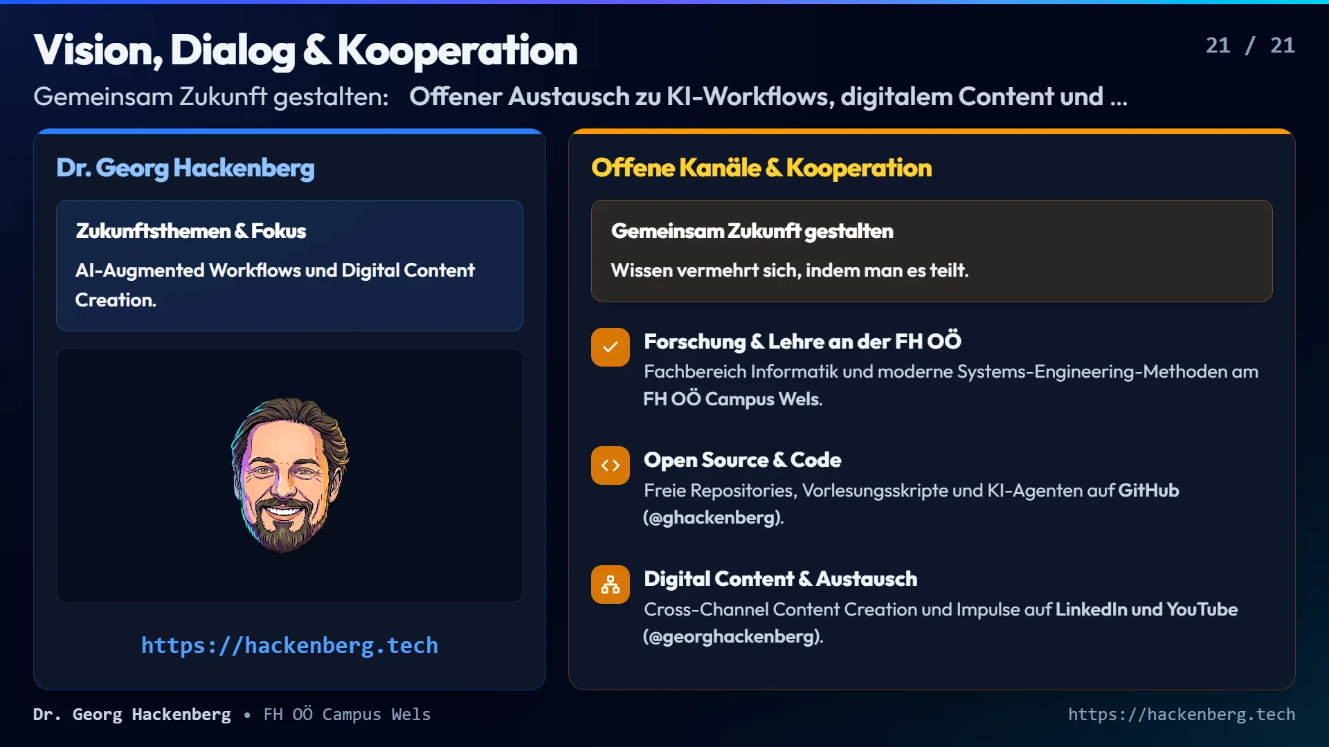 Slide 21: Vision, Dialog & Kooperation