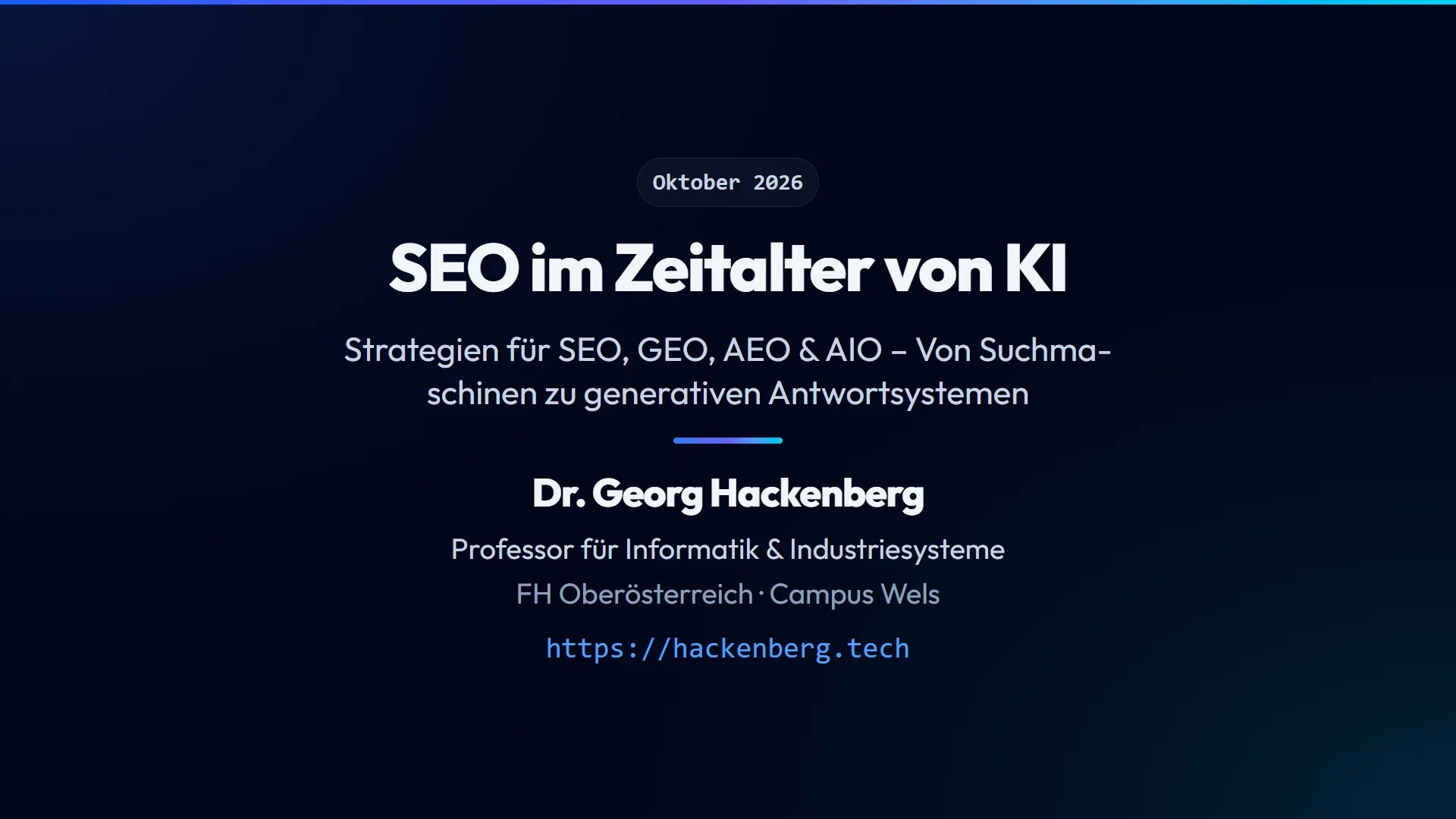 Slide 1: SEO im Zeitalter von KI