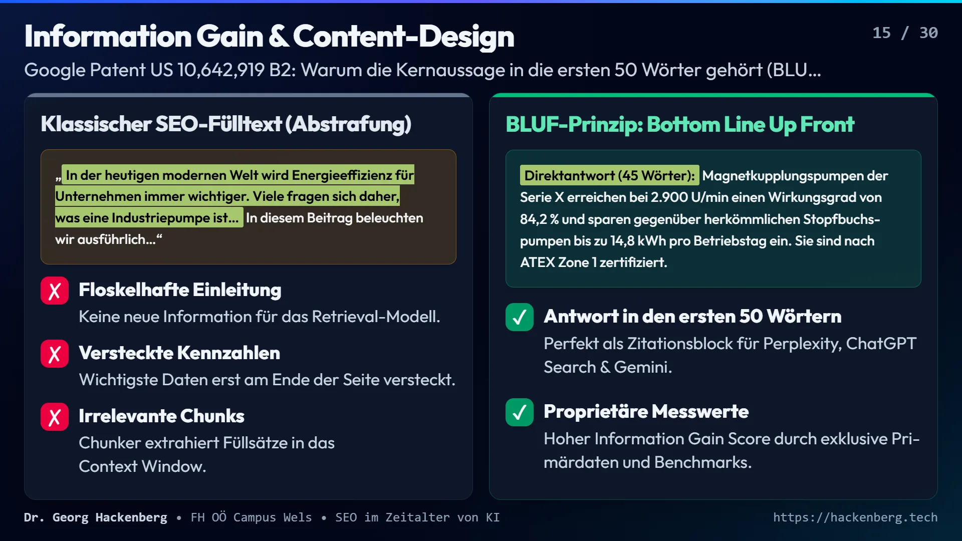 Slide 15: Information Gain & Content-Design