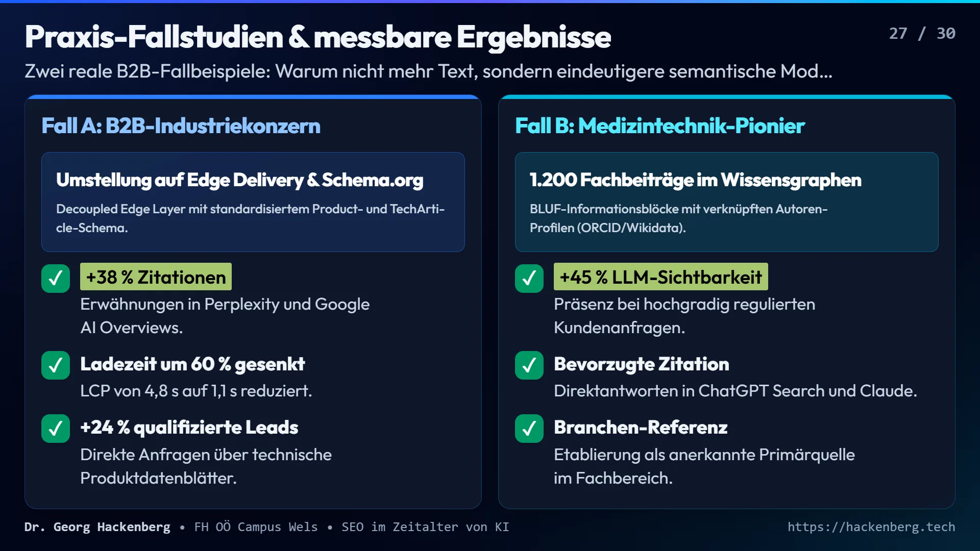Slide 27: Praxis-Fallstudien & messbare Ergebnisse