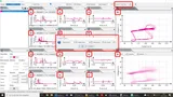 Synchronous multi-panel view displaying electrical voltage and current timeseries alongside dynamic arc phase cyclograms and probability density functions.