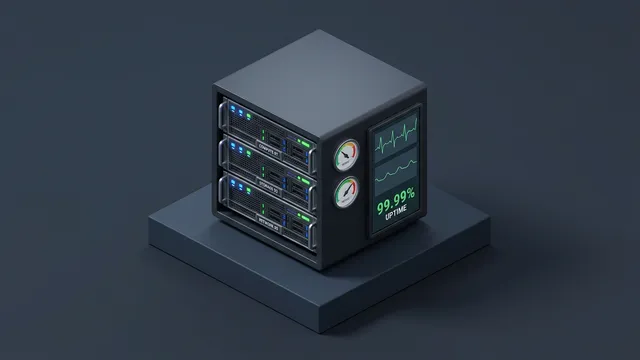 Kompaktes Blade-Server-Rack mit Telemetrie-Display, Uptime-Monitoring und Hardware-Messuhren für stabilen Cloud-Betrieb